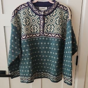 L.L. Bean Gorgeous Patterned Sweater, Warm & Beautiful!
